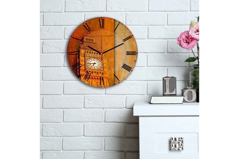 Dekorativ MDF Vægur 30 cm - Flerfarvet - Boligtilbehør - Vægdekoration - Vægure & Ure