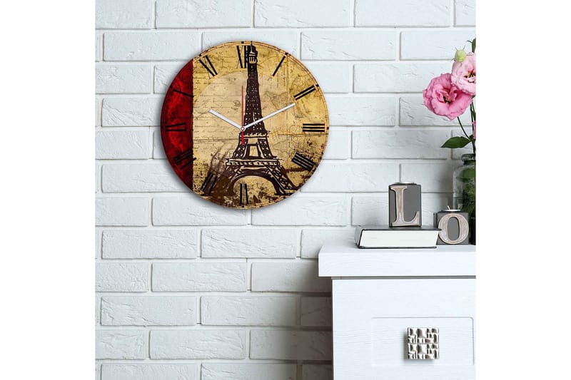 Dekorativ MDF Vægur 30 cm - Flerfarvet - Boligtilbehør - Vægdekoration - Vægure & Ure