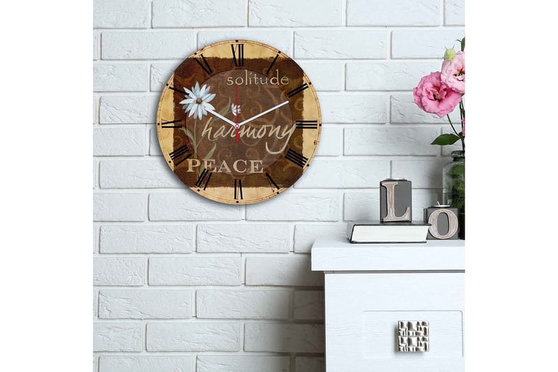 Dekorativ MDF Vægur 30 cm - Flerfarvet - Boligtilbehør - Vægdekoration - Vægure & Ure