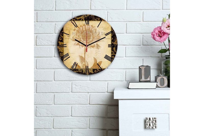 Dekorativ MDF Vægur 30 cm - Flerfarvet - Boligtilbehør - Vægdekoration - Vægure & Ure