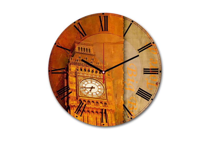 Dekorativ MDF Vægur 30 cm, Flerfarvet