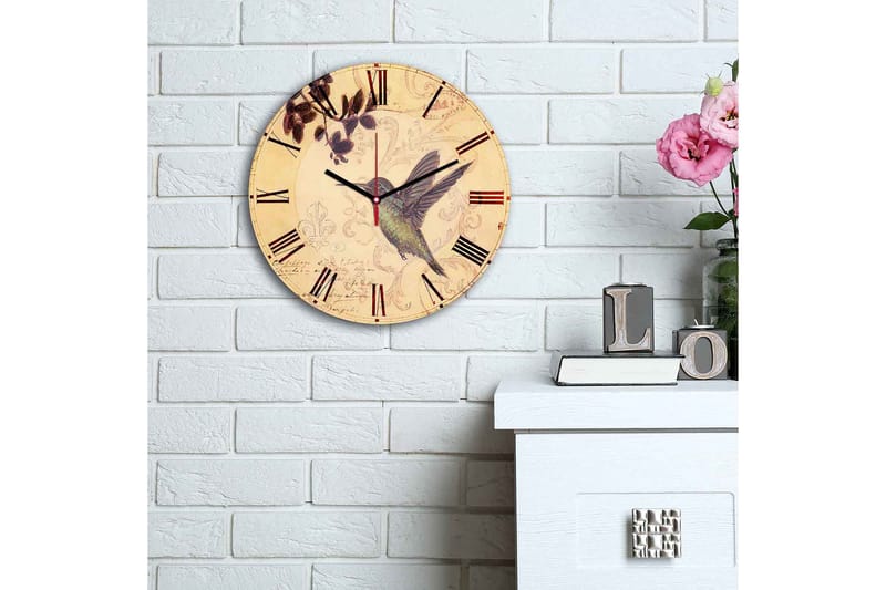 Dekorativ MDF Vægur 30 cm - Flerfarvet - Boligtilbehør - Vægdekoration - Vægure & Ure