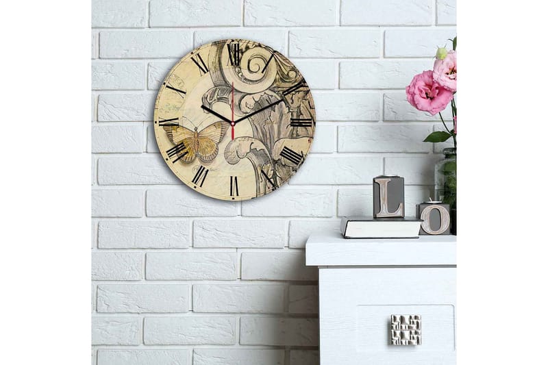 Dekorativ MDF Vægur 30 cm - Flerfarvet - Boligtilbehør - Vægdekoration - Vægure & Ure