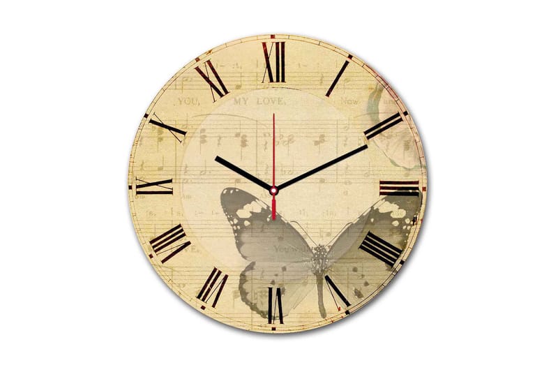 Dekorativ MDF Vægur 30 cm, Flerfarvet