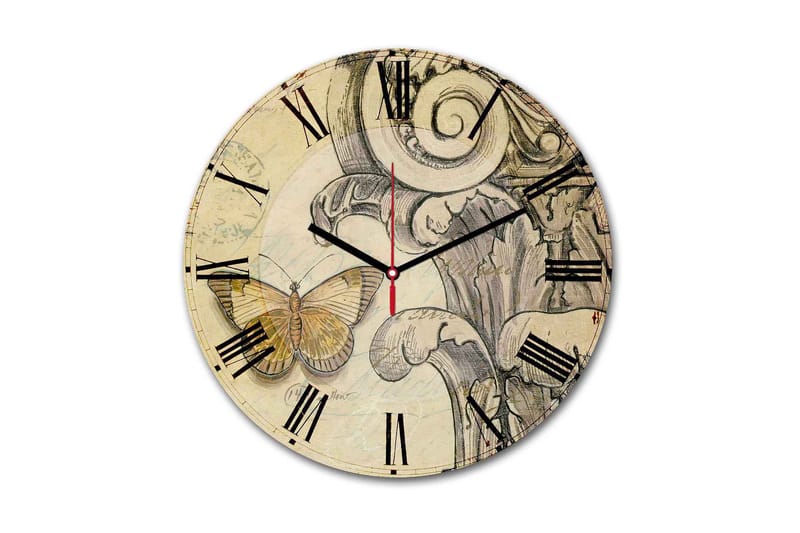 Dekorativ MDF Vægur 30 cm, Flerfarvet