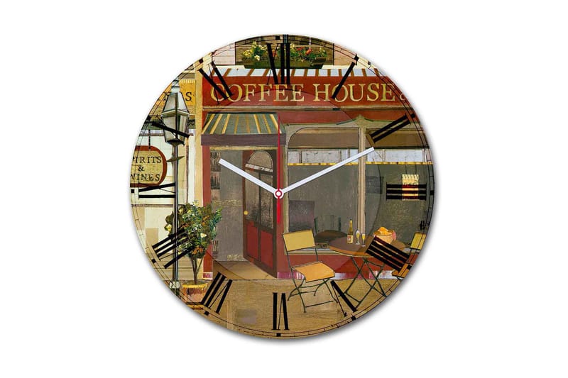 Dekorativ MDF Vægur 30 cm, Flerfarvet