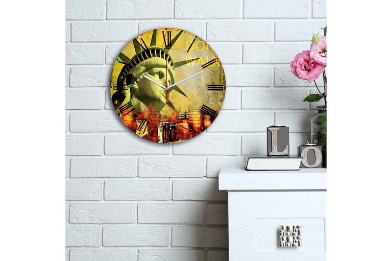 Dekorativ MDF Vægur 30 cm - Flerfarvet - Boligtilbehør - Vægdekoration - Vægure & Ure