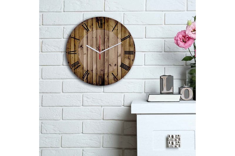 Dekorativ MDF Vægur 30 cm - Flerfarvet - Boligtilbehør - Vægdekoration - Vægure & Ure