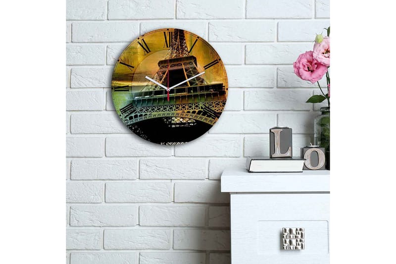 Dekorativ MDF Vægur 30 cm - Flerfarvet - Boligtilbehør - Vægdekoration - Vægure & Ure