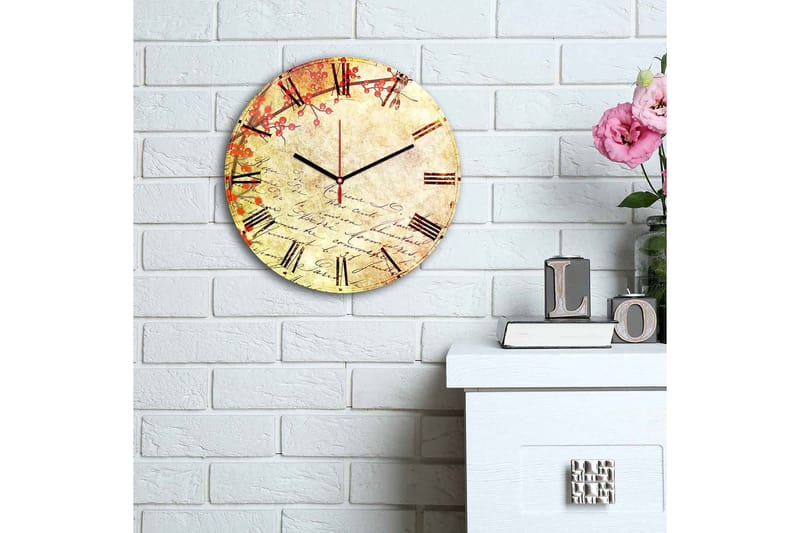 Dekorativ MDF Vægur 30 cm - Flerfarvet - Boligtilbehør - Vægdekoration - Vægure & Ure