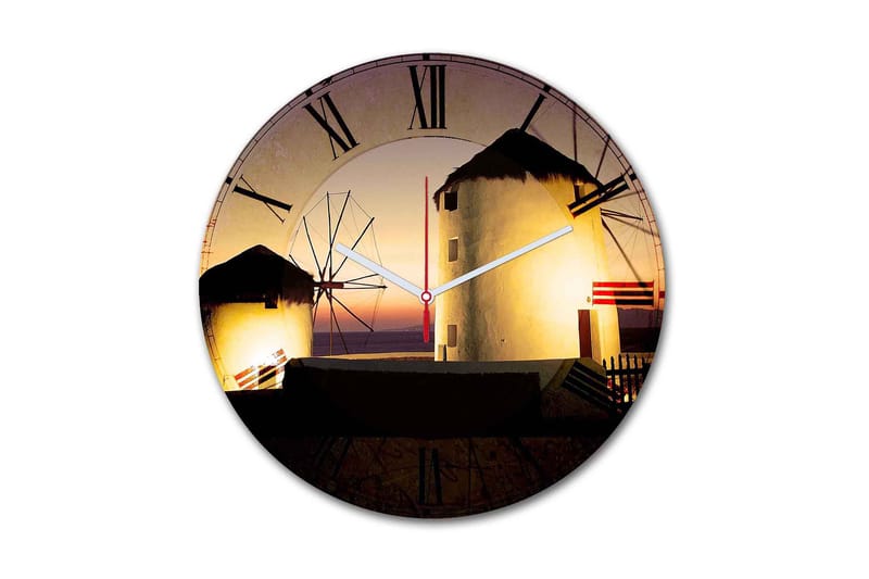 Dekorativ MDF Vægur 30 cm, Flerfarvet