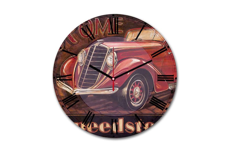 Dekorativ MDF Vægur 30 cm, Flerfarvet