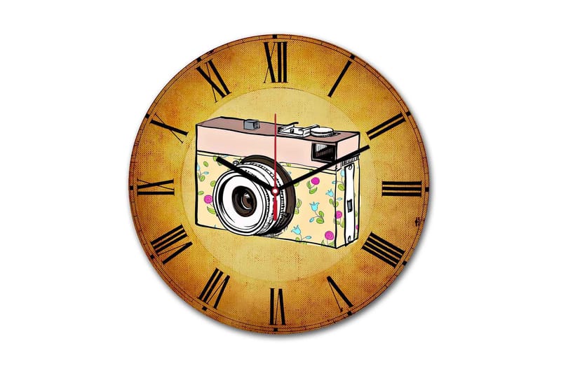 Dekorativ MDF Vægur 30 cm, Flerfarvet