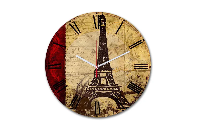 Dekorativ MDF Vægur 30 cm, Flerfarvet