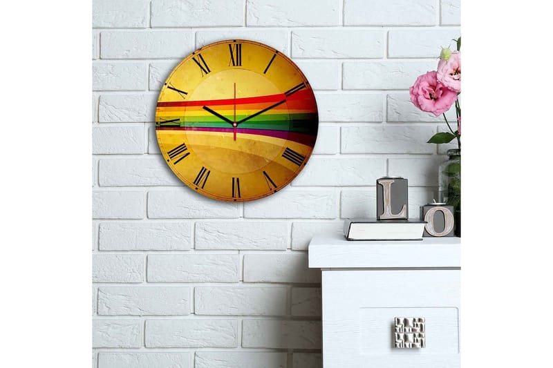 Dekorativ MDF Vægur 30 cm - Flerfarvet - Boligtilbehør - Vægdekoration - Vægure & Ure