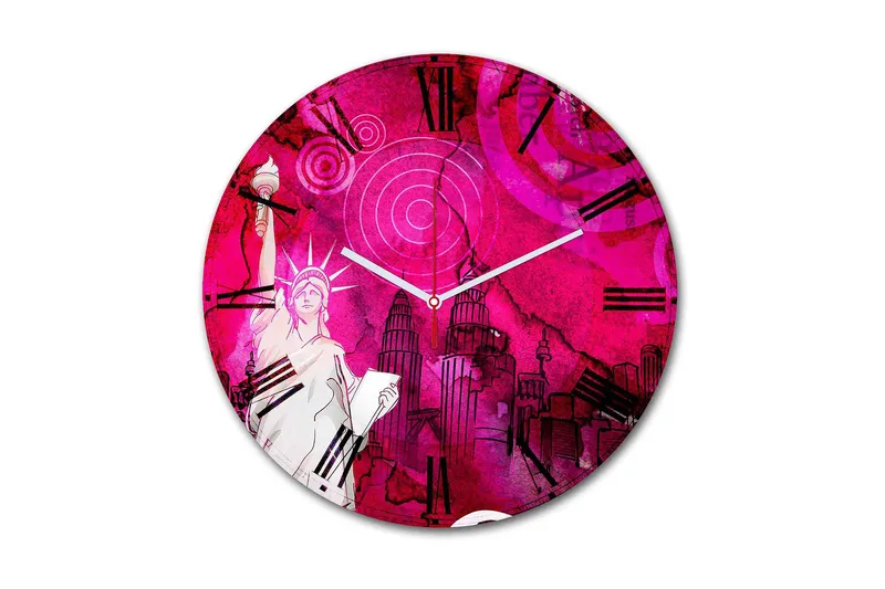 Dekorativ MDF Vægur 30 cm, Flerfarvet