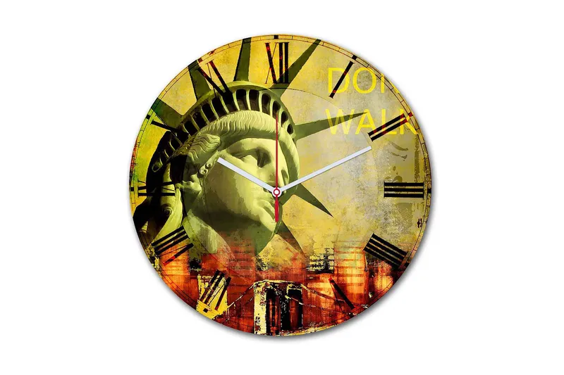 Dekorativ MDF Vægur 30 cm, Flerfarvet