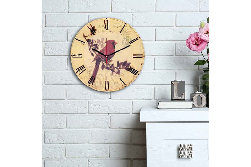 Dekorativ MDF Vægur 30 cm - Flerfarvet - Boligtilbehør - Vægdekoration - Vægure & Ure