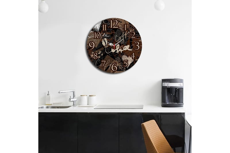 Dekorativ MDF Vægur 40 cm - Flerfarvet - Boligtilbehør - Vægdekoration - Vægure & Ure