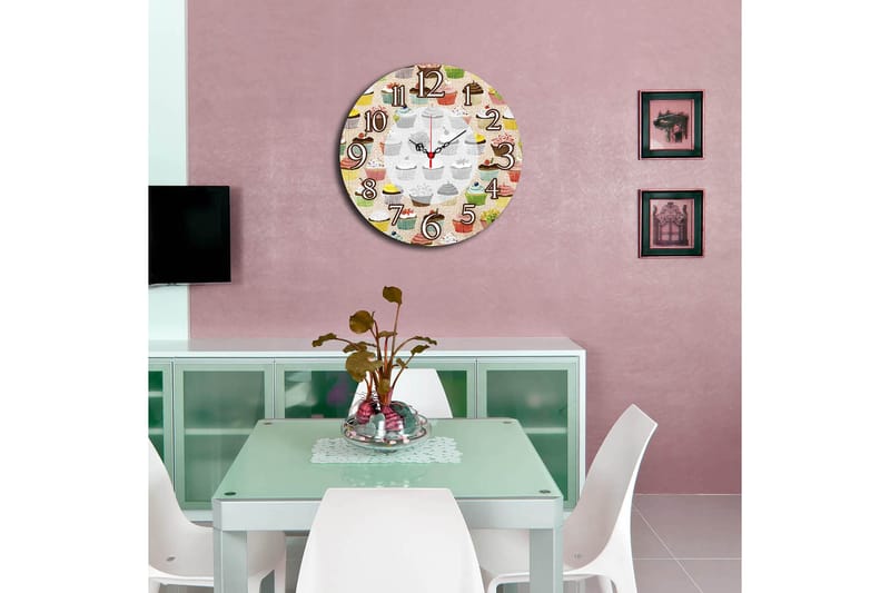 Dekorativ MDF Vægur 40 cm - Flerfarvet - Boligtilbehør - Vægdekoration - Vægure & Ure