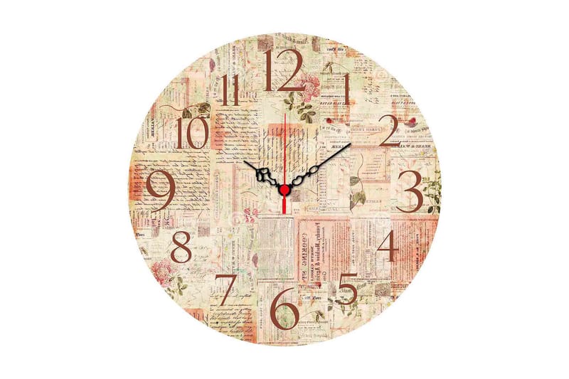 Dekorativ MDF Vægur 40 cm, Flerfarvet