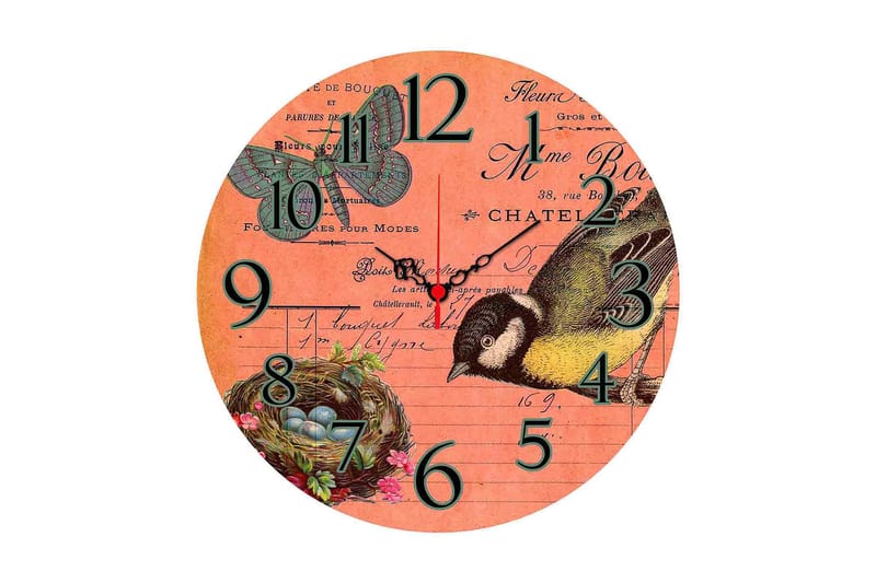 Dekorativ MDF Vægur 40 cm, Flerfarvet