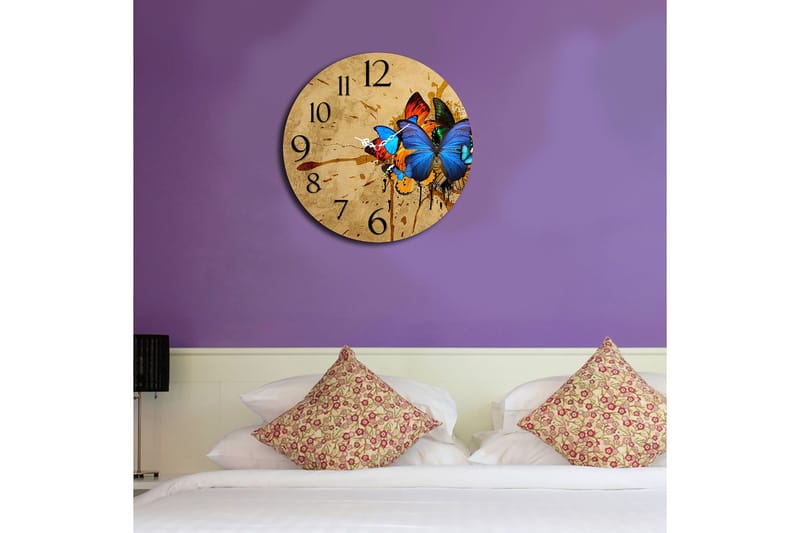 Dekorativ MDF Vægur 40 cm - Flerfarvet - Boligtilbehør - Vægdekoration - Vægure & Ure