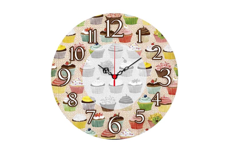 Dekorativ MDF Vægur 40 cm, Flerfarvet