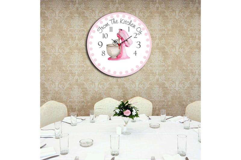 Dekorativ MDF Vægur 40 cm - Flerfarvet - Boligtilbehør - Vægdekoration - Vægure & Ure