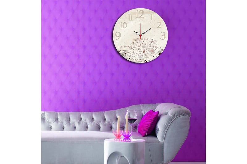 Dekorativ MDF Vægur 40 cm - Flerfarvet - Boligtilbehør - Vægdekoration - Vægure & Ure