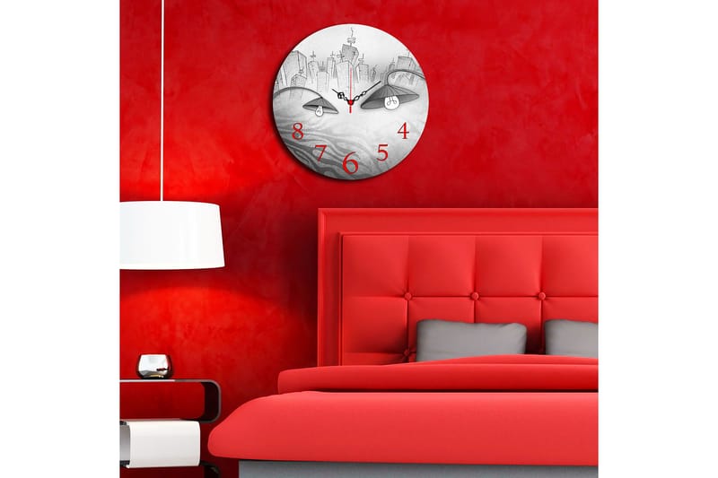 Dekorativ MDF Vægur 40 cm - Flerfarvet - Boligtilbehør - Vægdekoration - Vægure & Ure