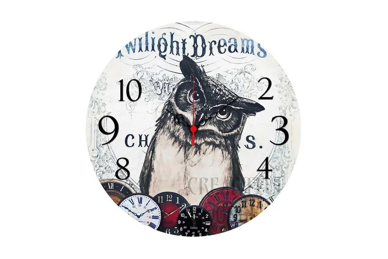 Dekorativ MDF Vægur 40 cm, Flerfarvet