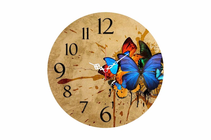 Dekorativ MDF Vægur 40 cm, Flerfarvet