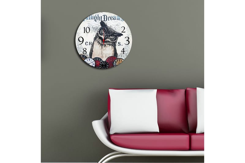 Dekorativ MDF Vægur 40 cm - Flerfarvet - Boligtilbehør - Vægdekoration - Vægure & Ure