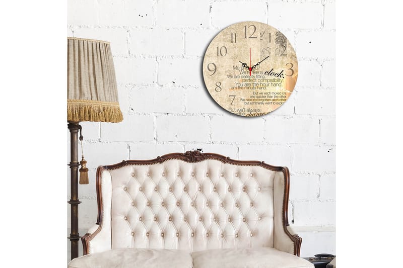 Dekorativ MDF Vægur 40 cm - Flerfarvet - Boligtilbehør - Vægdekoration - Vægure & Ure