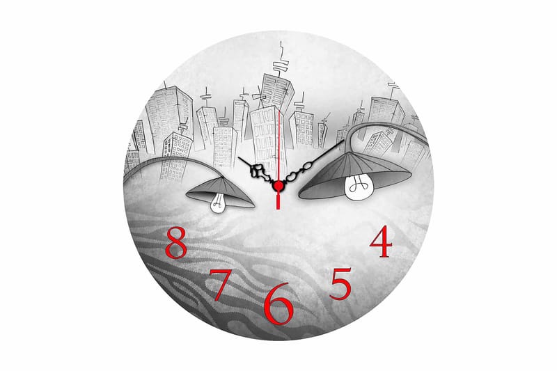 Dekorativ MDF Vægur 40 cm, Flerfarvet