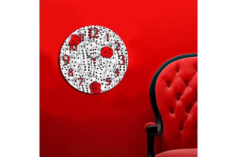 Dekorativ MDF Vægur 40 cm - Flerfarvet - Boligtilbehør - Vægdekoration - Vægure & Ure