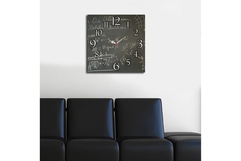 Dekorativ MDF Vægur 40x40 cm - Flerfarvet - Boligtilbehør - Vægdekoration - Vægure & Ure