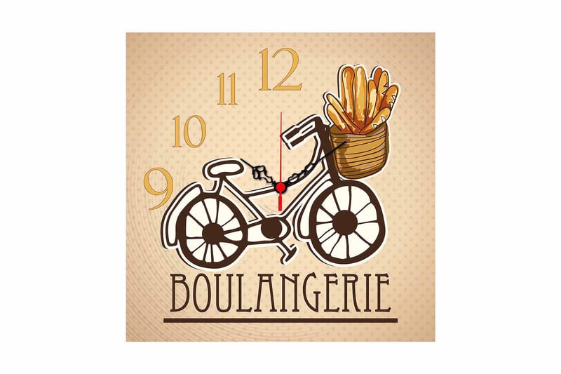 Dekorativ MDF Vægur 40x40 cm, Flerfarvet