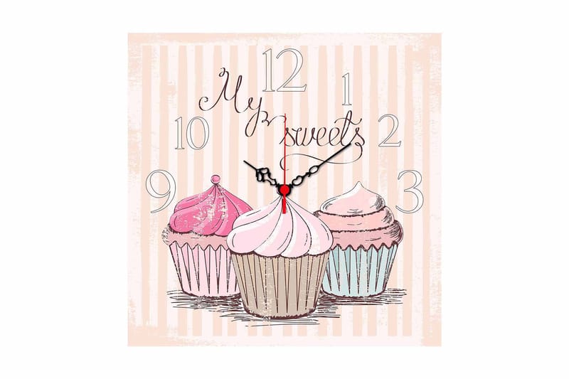 Dekorativ MDF Vægur 40x40 cm, Flerfarvet