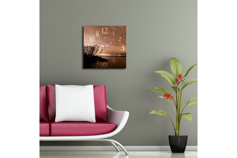 Dekorativ MDF Vægur 40x40 cm - Flerfarvet - Boligtilbehør - Vægdekoration - Vægure & Ure