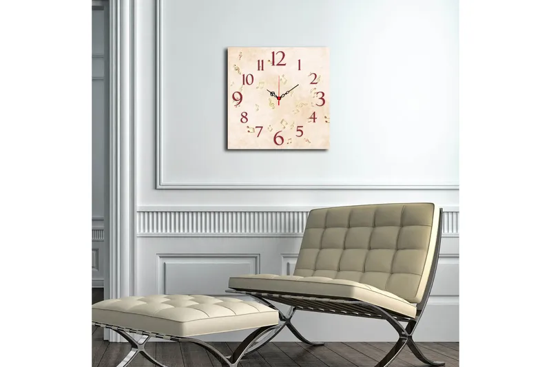 Dekorativ MDF Vægur 40x40 cm - Flerfarvet - Boligtilbehør - Vægdekoration - Vægure & Ure