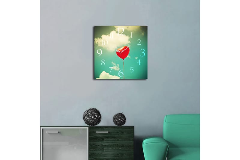 Dekorativ MDF Vægur 40x40 cm - Flerfarvet - Boligtilbehør - Vægdekoration - Vægure & Ure