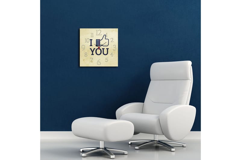 Dekorativ MDF Vægur 40x40 cm - Flerfarvet - Boligtilbehør - Vægdekoration - Vægure & Ure