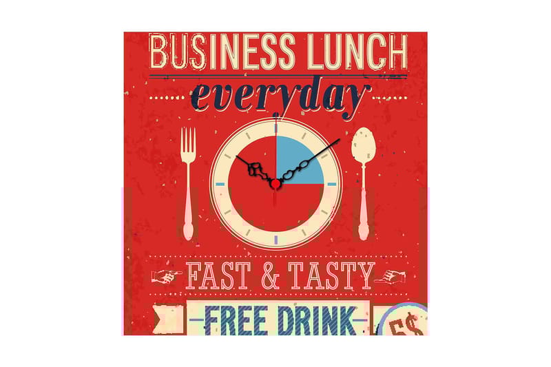 Dekorativ MDF Vægur 40x40 cm, Flerfarvet