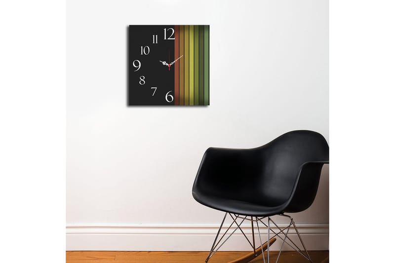 Dekorativ MDF Vægur 40x40 cm - Flerfarvet - Boligtilbehør - Vægdekoration - Vægure & Ure