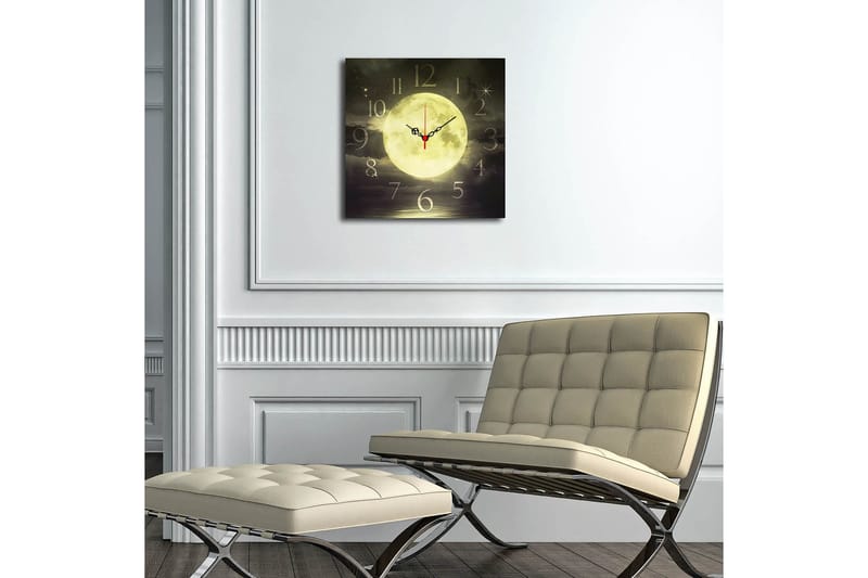 Dekorativ MDF Vægur 40x40 cm - Flerfarvet - Boligtilbehør - Vægdekoration - Vægure & Ure