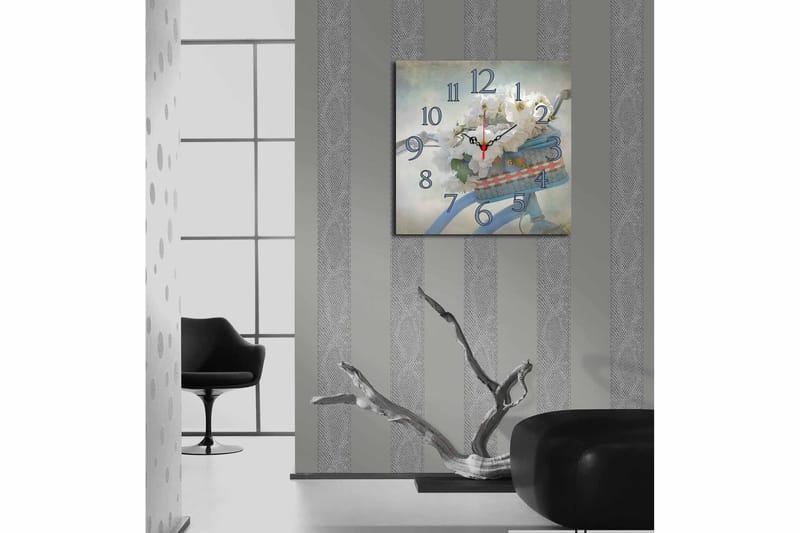 Dekorativ MDF Vægur 40x40 cm - Flerfarvet - Boligtilbehør - Vægdekoration - Vægure & Ure