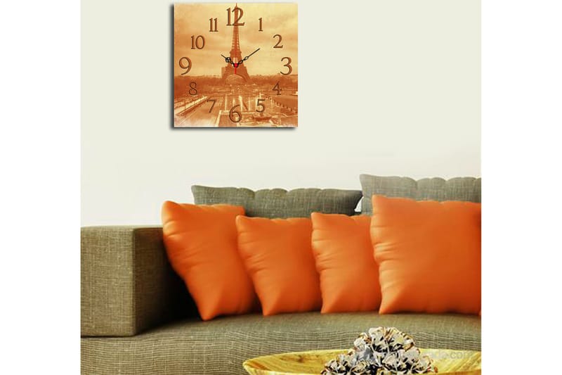 Dekorativ MDF Vægur 40x40 cm - Flerfarvet - Boligtilbehør - Vægdekoration - Vægure & Ure