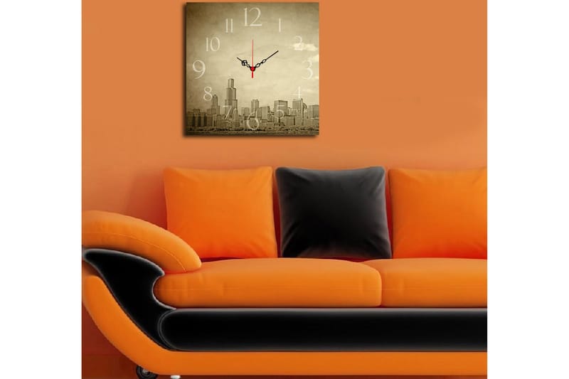 Dekorativ MDF Vægur 40x40 cm - Flerfarvet - Boligtilbehør - Vægdekoration - Vægure & Ure